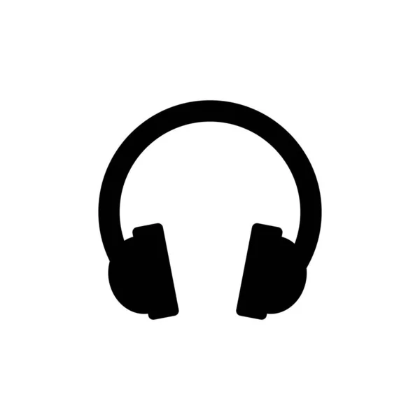 Abbildung Schwarzer Einfacher Kopfhörer — Stockvektor
