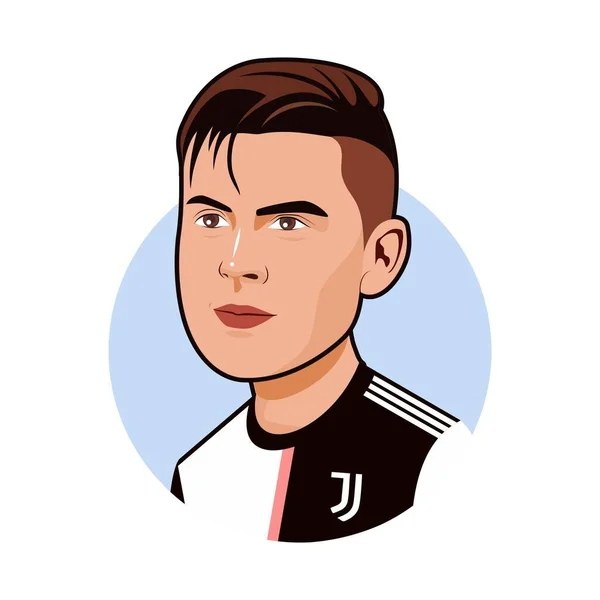 Paulo Dybala Professional Footballer Vector Image —  Vetores de Stock