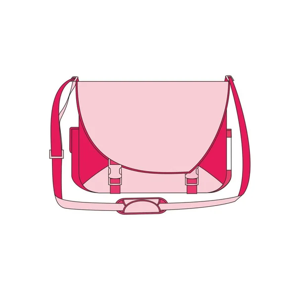 Moderne Mode Rosa Handtasche Illustration Isoliert Auf Weißem Hintergrund — Stockvektor
