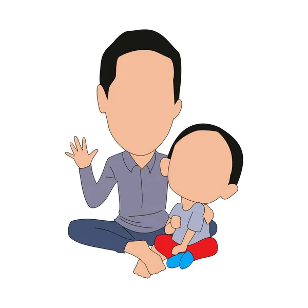 父亲与儿子 男人与男婴 插图设计 — 图库矢量图片