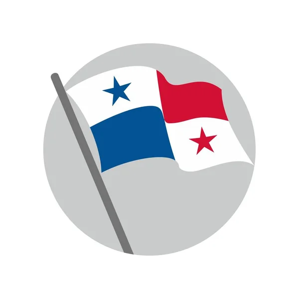 Graphic Illustration Waving Flag Panama — Archivo Imágenes Vectoriales