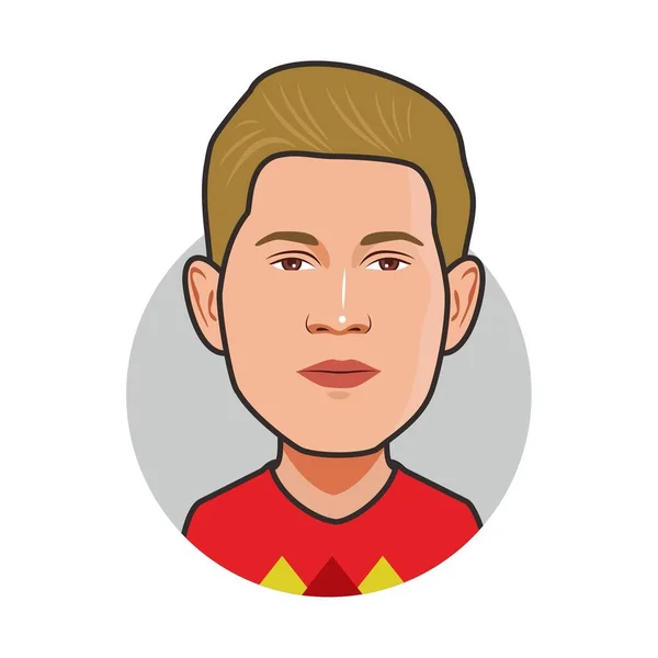 Kevin Bruyne Profesionální Fotbalista Belgie Vektorový Obrázek — Stockový vektor