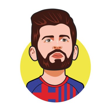 Gerard Piqu Karikatürü. Vektör resmi