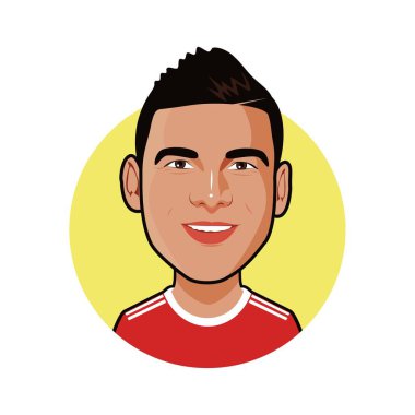 Casemiro profesyonel bir futbolcu. Vektör resmi