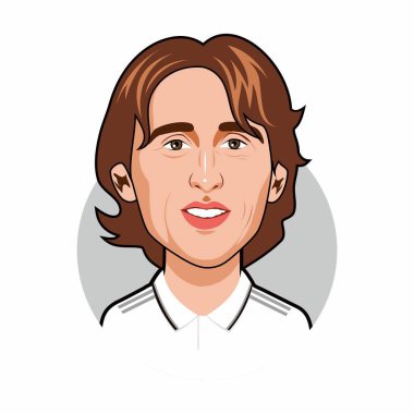 Luka Modri Karikatürü. Vektör resmi