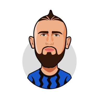 Arturo Vidal Karikatürü. Vektör resmi