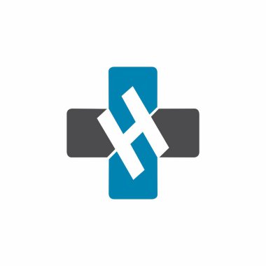 Arkaplanda çapraz H, basit web sayfası logosu simgesi