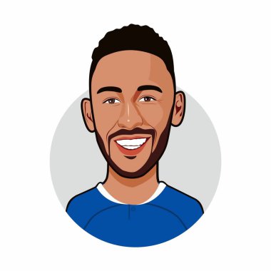 Pierre-Emerick Aubameyang Karikatürü. Vektör resmi