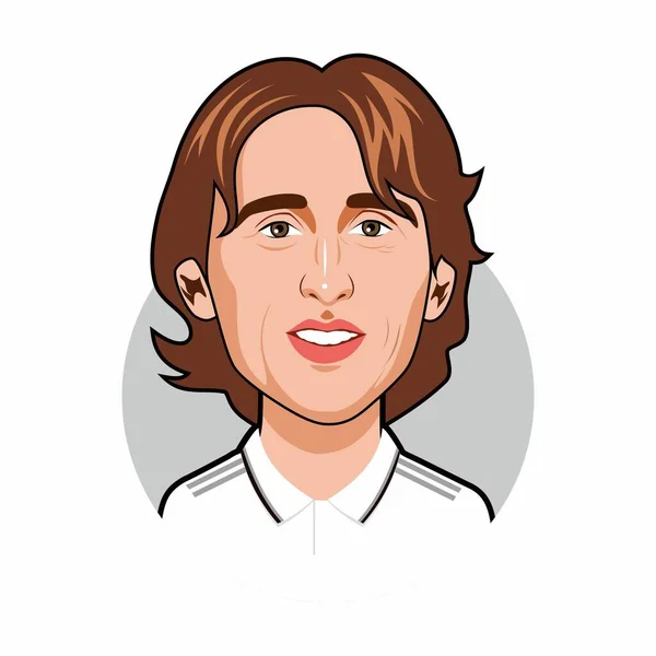 Luka Modri Karikatürü. Vektör resmi