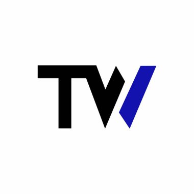 İlk TW logo tasarımı. Vektör resmi