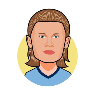 Erling Haaland  Caricature. Vector image