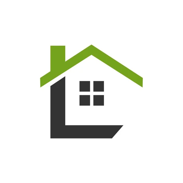 Γράμμα Σχεδιασμό Λογότυπο Στο Σπίτι Εικόνα Διανύσματος — Διανυσματικό Αρχείο