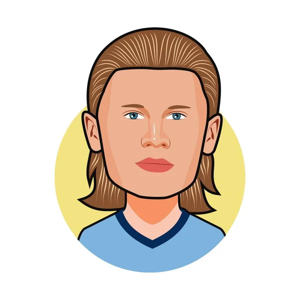 Erling Haaland Caricature Vector Image — Wektor stockowy