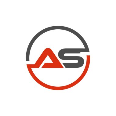 İlk AS logo tasarımı. Vektör şablonu