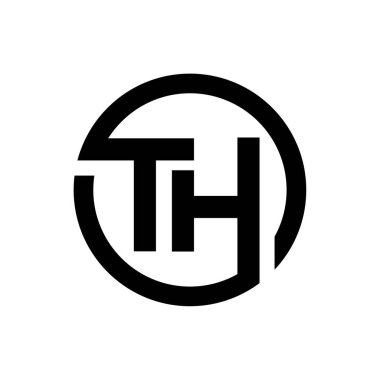 İlk TH logo tasarımı. Vektör resmi
