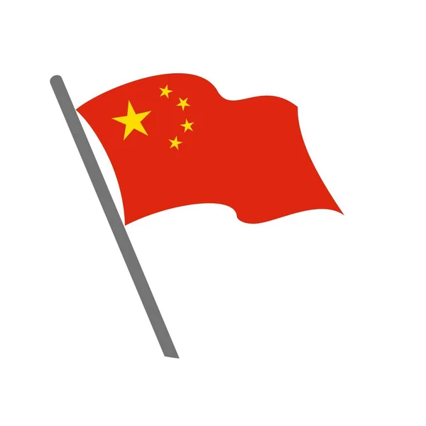 Bandeira Chinesa Nacional Imagem Design Ilustração Vetorial — Vetor de Stock