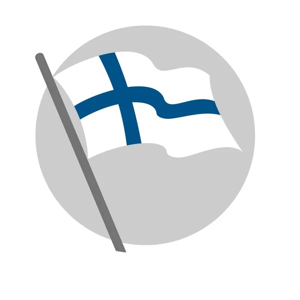 Finlandiya Bayrağı Dalgalanması Vektör Resmi — Stok Vektör