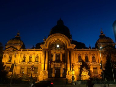 Güzel bir katedralin gece manzarası