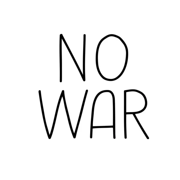 Geen oorlog eenvoudige lijn vector letters. — Stockvector