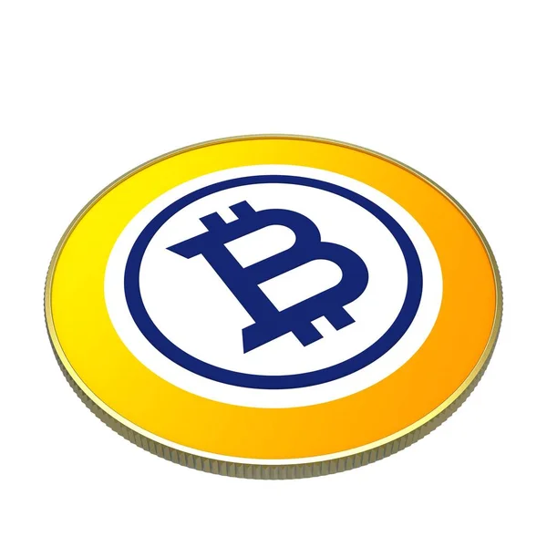 Bitcoin Gold Btg Uma Criptomoeda Baseada Blockchain Bitcoin Renderização — Fotografia de Stock