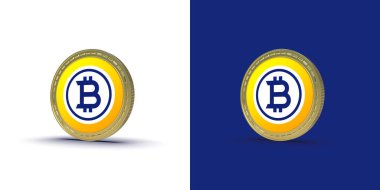 Bitcoin Gold. BTG, Bitcoin engelleme zincirine dayanan bir kripto para birimi. 3d oluşturma.