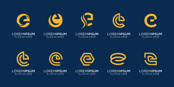 Set Abstract Initial Letter Logo Template Icons Business Luxury Elegant — Stockvector