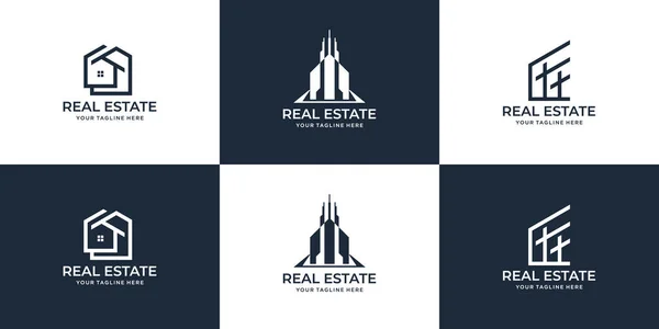 Set Collection Real Estate Logo Design Templates Premium Vector — Stock Vector