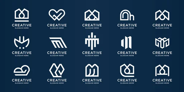 Collection Monogram Letter Set Template Creative Letter Mark Logo Design —  Vetores de Stock