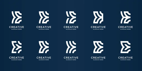 Collection Monogram Letter Set Creative Letter Mark Logo Design Symbol — Image vectorielle