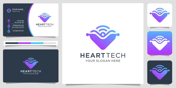 Heart Symbol Icon Template Elements Technology Dot Concept Health Care — Stockvektor