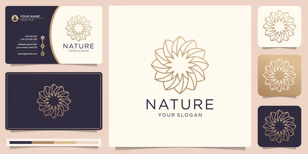 Minimalist Nature Logo Design Line Art Style Logo Can Used — Stockvektor
