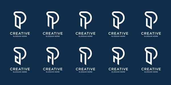 Set Collection Monogram Logo Template Creative Letter Mark Design Combined — Vector de stock