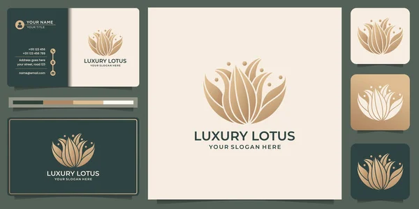 Luxury Lotus Rose Logo Design Abstract Flower Lotus Concept Business — Stock vektor