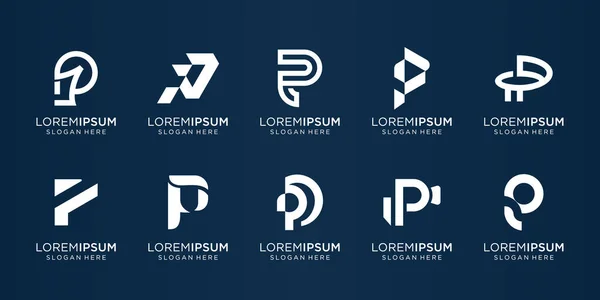Conjunto Plantilla Logotipo Inicial Creativa Iconos Para Negocios Empresa Inspiración — Archivo Imágenes Vectoriales