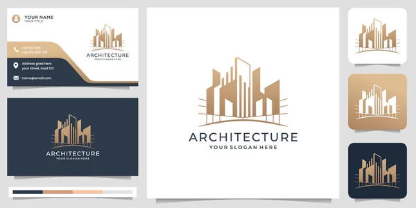 Creative Architecture Logo Template Business Card Design Premium Vector —  Vetores de Stock