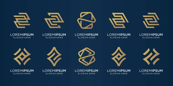 Monogram Logo Collection Design Template Premium Vector — Stok Vektör