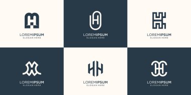 collection letter H logo design template.icon for business of identity,corporate,mega bundle design.