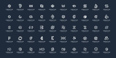 Set of abstract initial A-Z. monogram logo design. icon for business,elegant and random mega bundle.