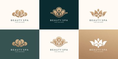 collection a beauty and spa logo design. logo for fashion, women, luxury, gold, inspirations design.