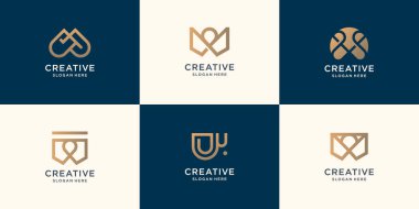 set collection monogram letter w design template. inspiration initial logo for company logo design.