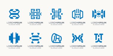 set of collection initial letter H design. set abstract letter h for business of company, element.