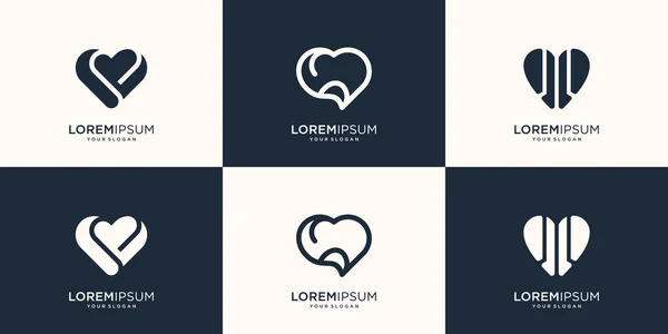 Collection Abstract Love Logo Premium Vector — Stockvector