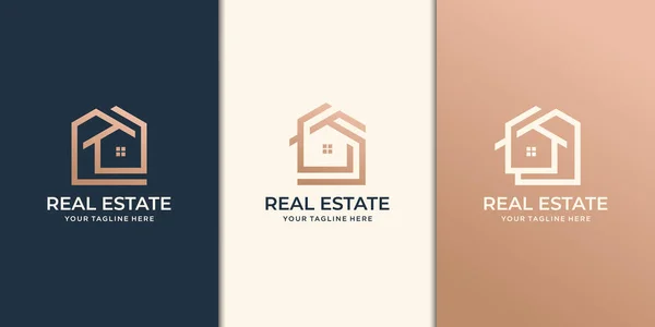 set of creative real estate logo design. builder, construction, abstract building, minimal, premium.