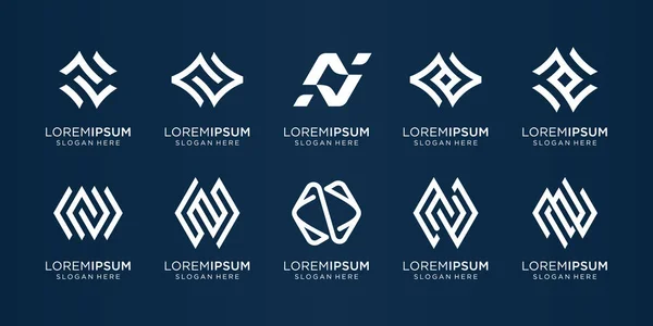 set monogram letter N abstract logo design. bundle initial for business, corporate, identity logo.