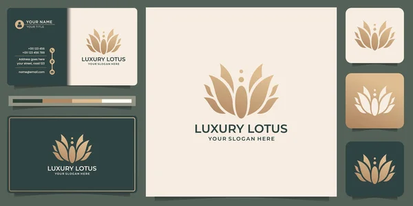 Luxury Lotus Rose Logo Design Abstract Flower Lotus Concept Business — Vector de stock