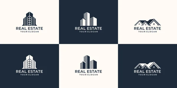 stock vector collection real estate logo template. creative logo for real estate, builder, construction, builder.