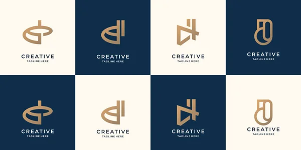 Colección Letra Logotipo Diseño Plantilla Logotipo Monograma Para Identidad Empresarial — Vector de stock