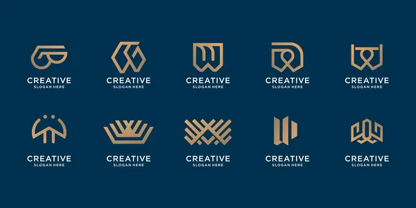 Set Creative Letter Monogram Design Inspiration Logo Business Company Identity — Image vectorielle