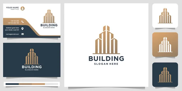 Creative Building Logo Template Construction Real Estate Modern Home Build —  Vetores de Stock