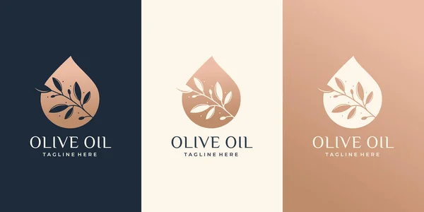 Olive Oil Design Template Creative Combined Olive Branch Essential Oil — Stockvektor
